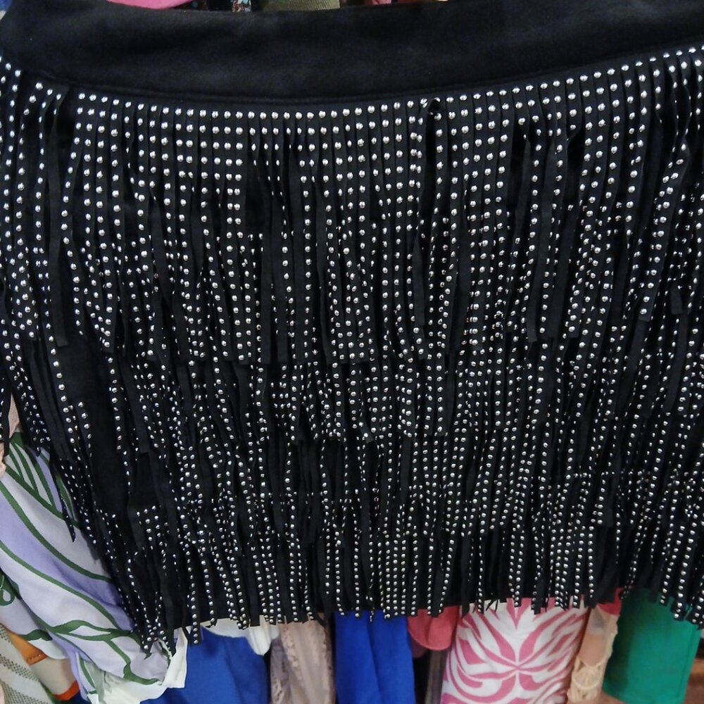 Fringe black skirt